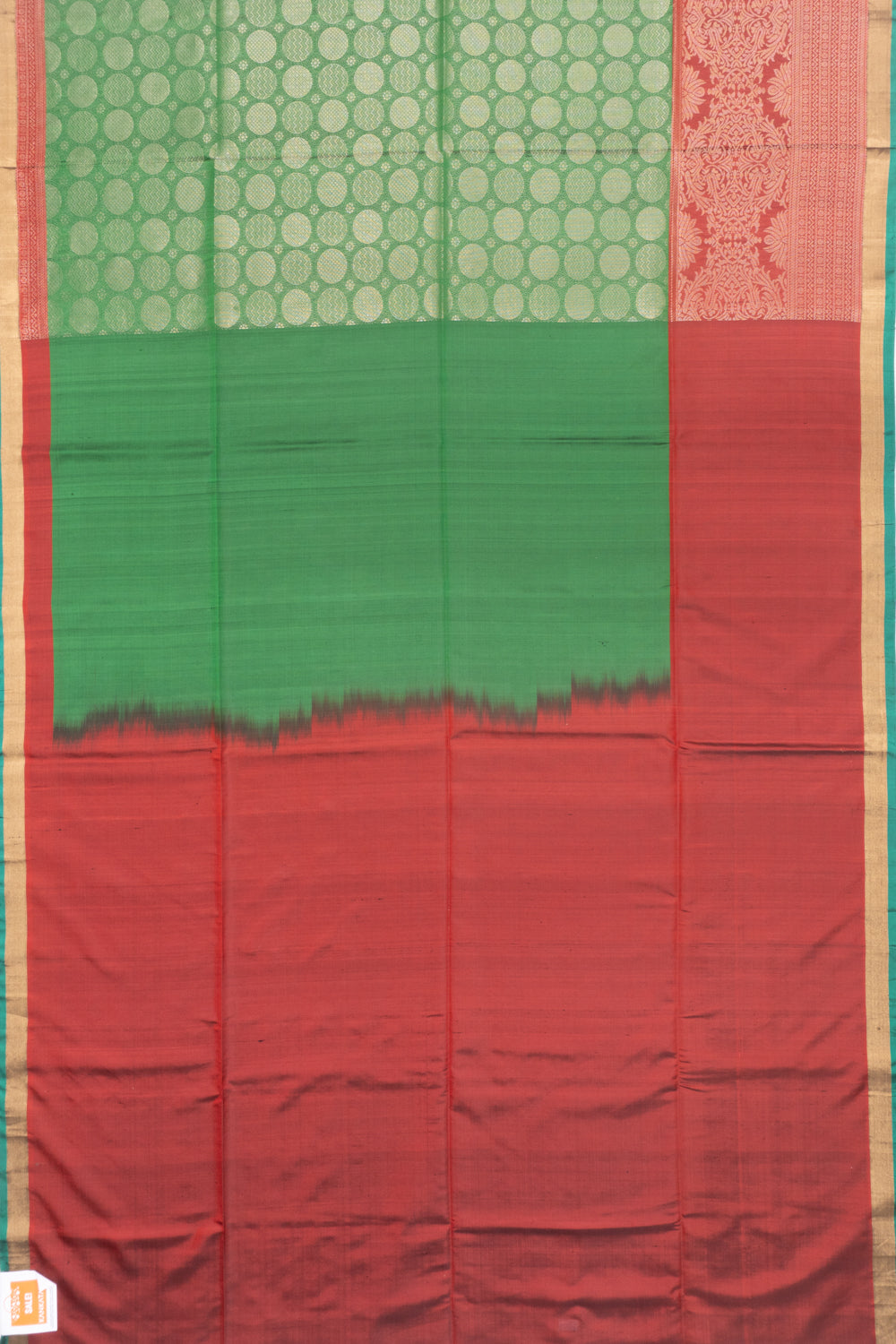 Coimbatore Silk Brocade Dark Green Saree