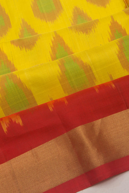 Pochampally Silk Ikat Yellow Saree
