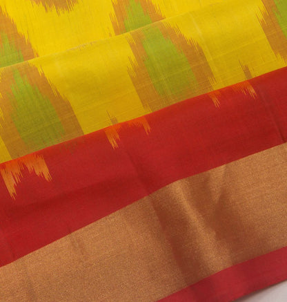 Pochampally Silk Ikat Yellow Saree