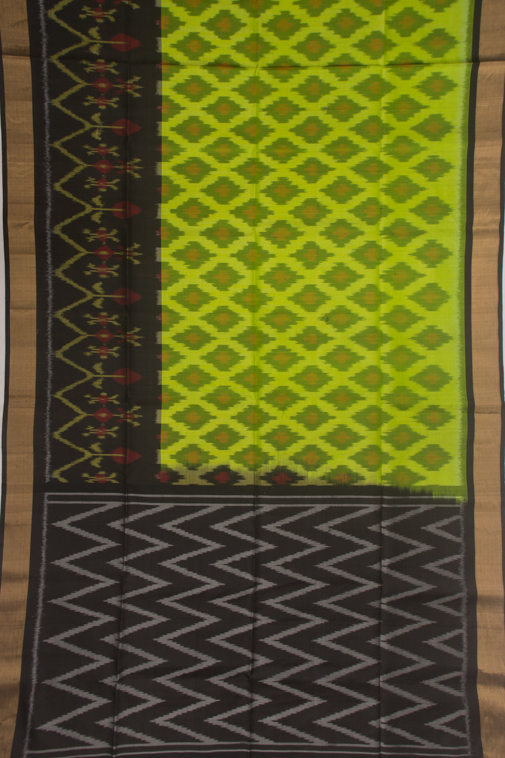 Pochampally Silk Ikat Green Saree