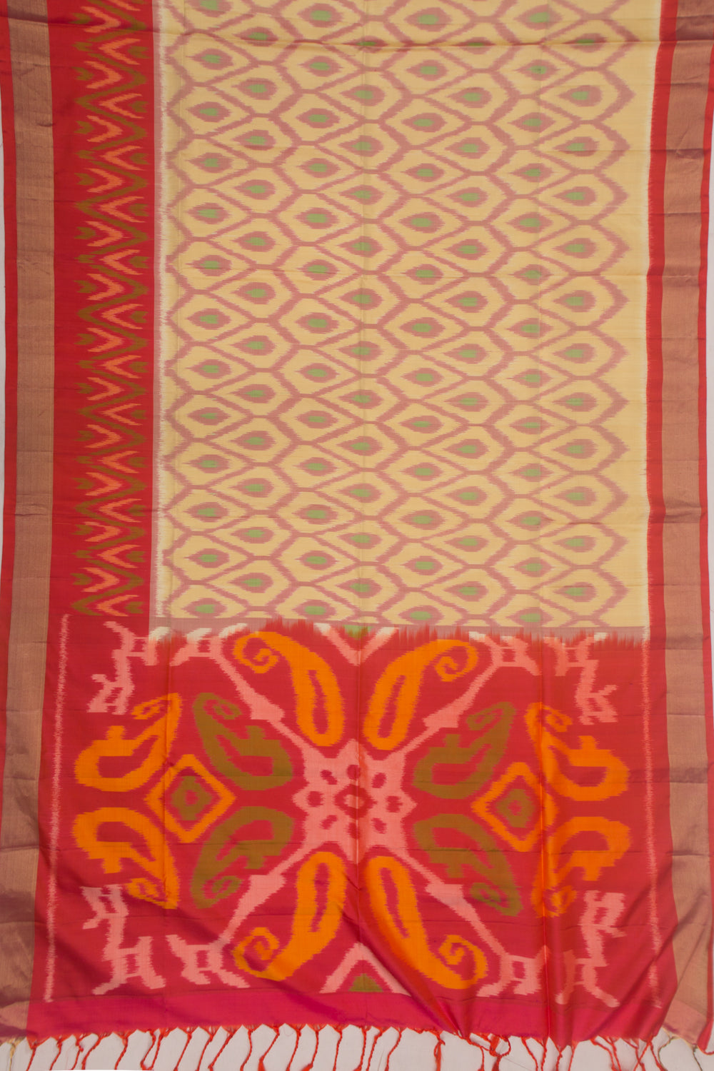 Pochampally Silk Ikat Beige Saree