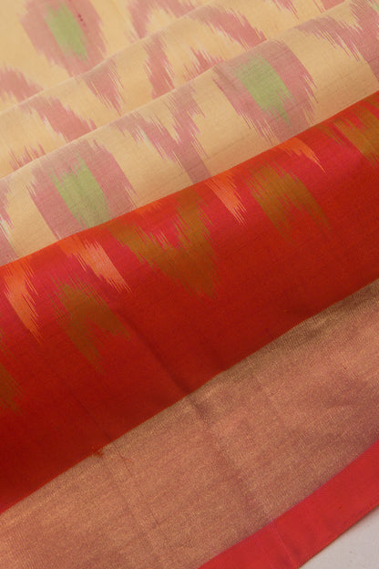 Pochampally Silk Ikat Beige Saree