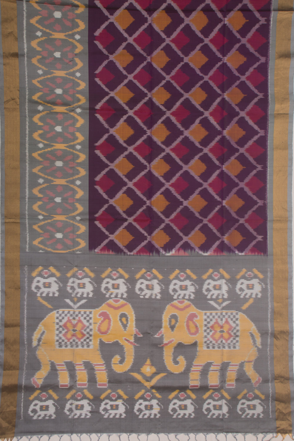 Pochampally Silk Ikat Purple Saree