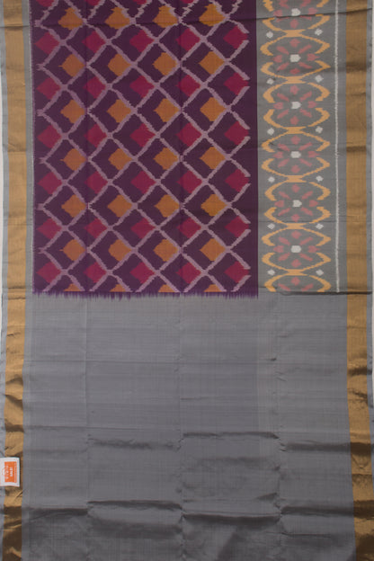 Pochampally Silk Ikat Purple Saree