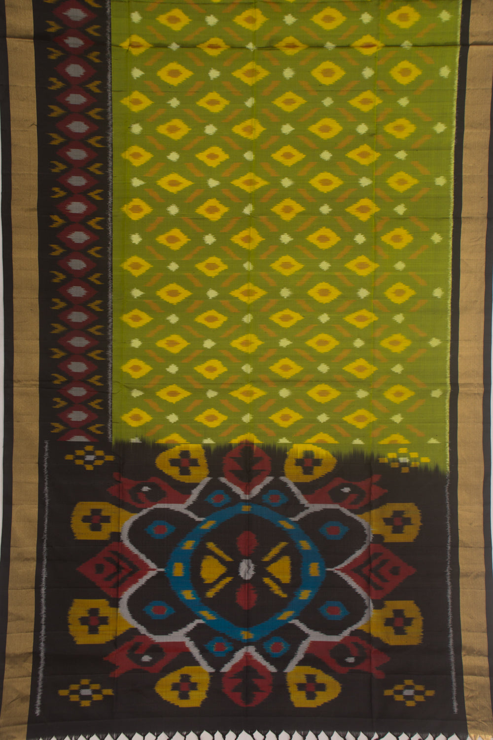 Pochampally Silk Ikat Green Saree