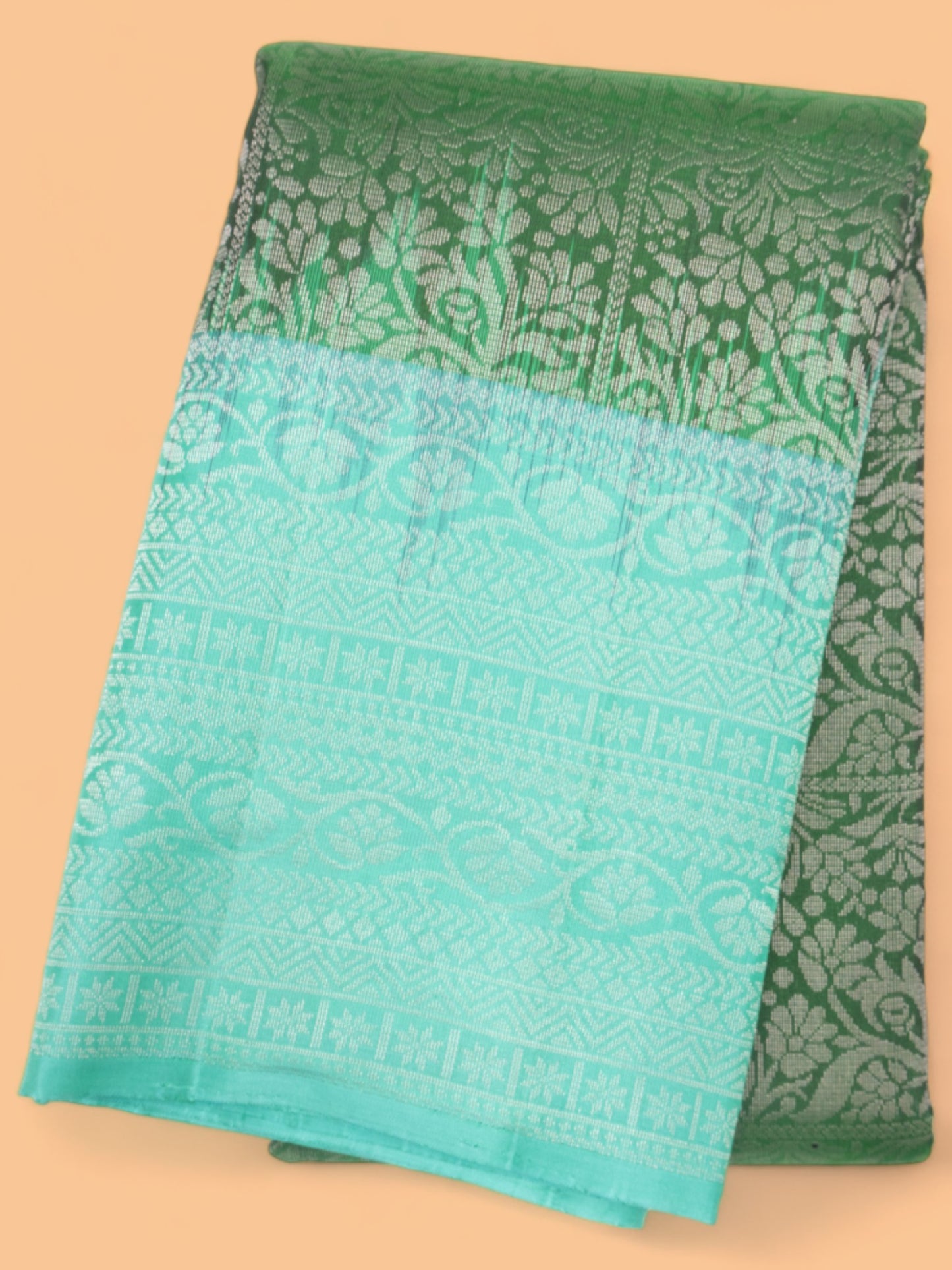 Coimbatore Silk Brocade Bottle Green Saree