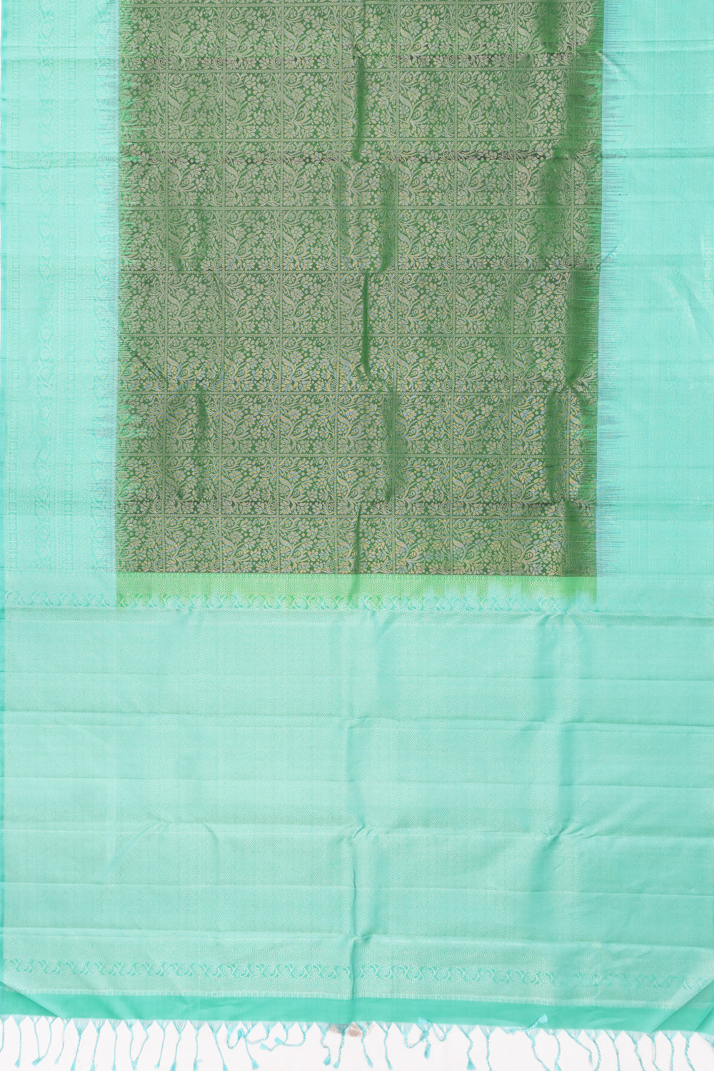 Coimbatore Silk Brocade Bottle Green Saree