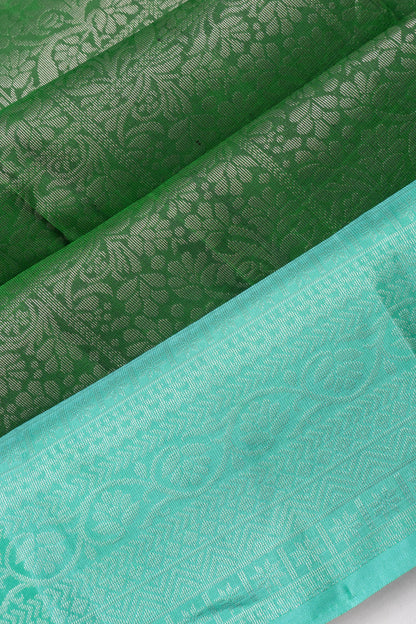 Coimbatore Silk Brocade Bottle Green Saree