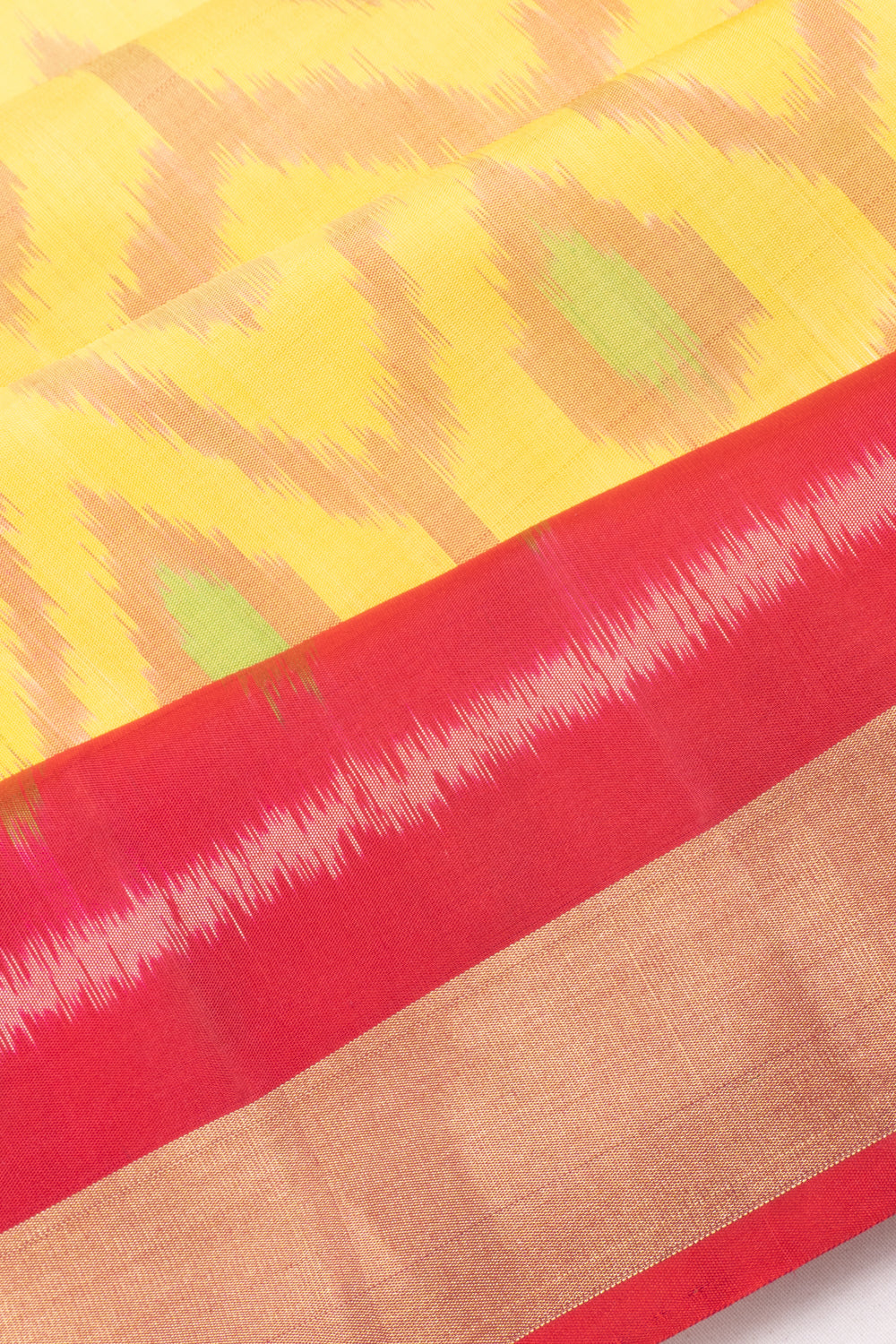 Coimbatore Silk Ikat Yellow Saree
