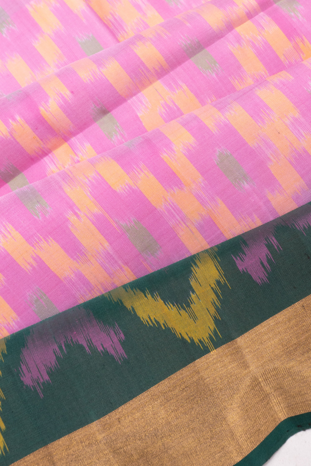Coimbatore Silk Ikat Pink Saree