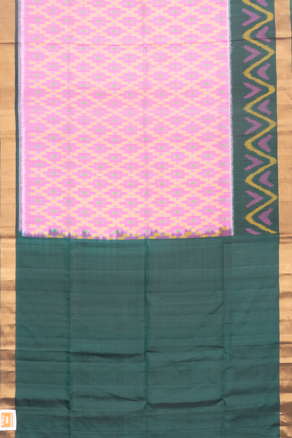 Coimbatore Silk Ikat Pink Saree