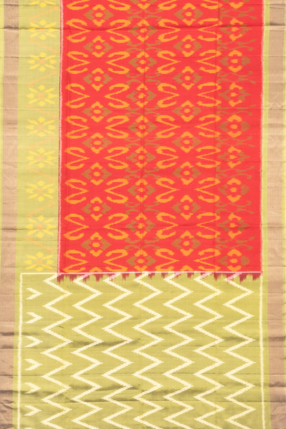 Coimbatore Silk Ikat Red Saree