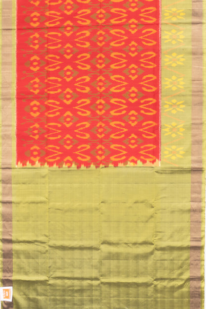 Coimbatore Silk Ikat Red Saree