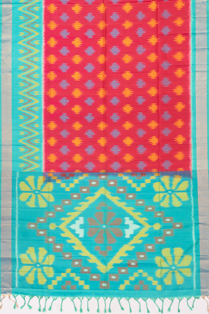 Coimbatore Silk Ikat Pink Saree