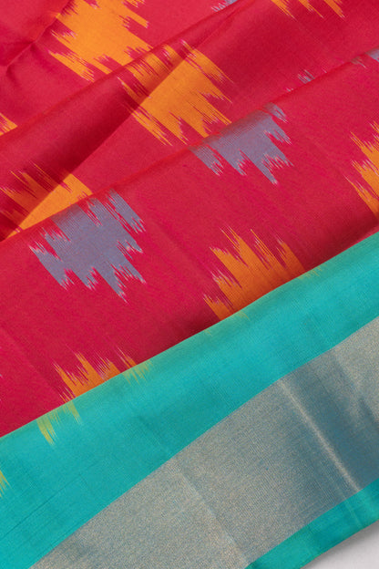 Coimbatore Silk Ikat Pink Saree