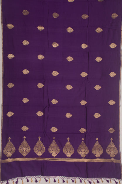 Banarasi Katan Silk Butta purple Saree