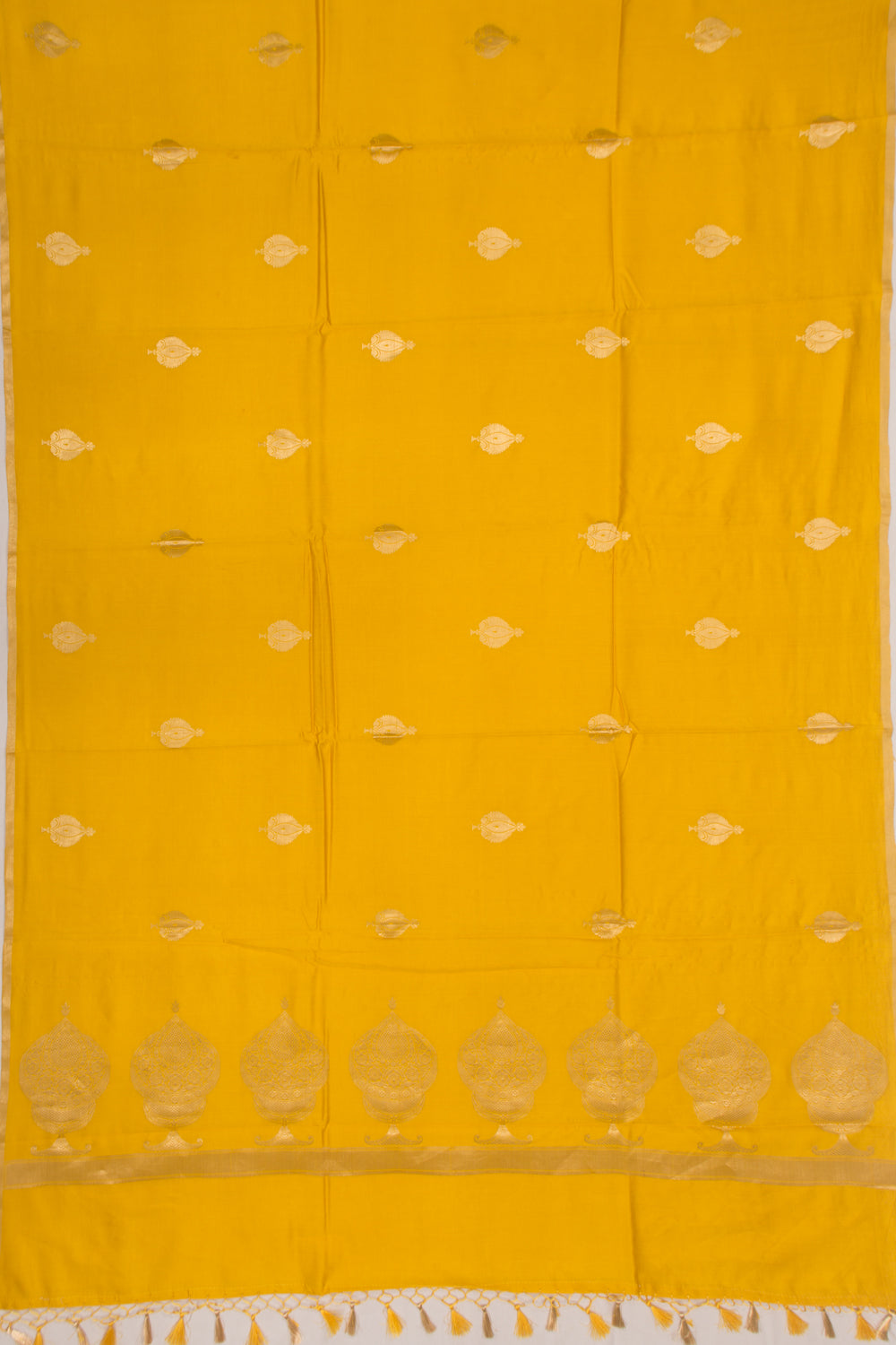 Banarasi Katan Silk Butta Yellow Saree