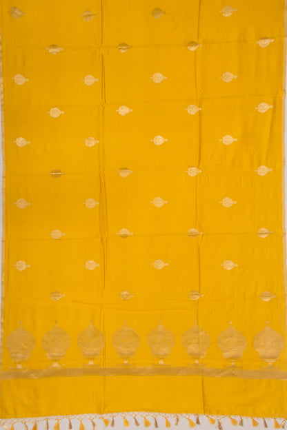 Banarasi Katan Silk Butta Yellow Saree