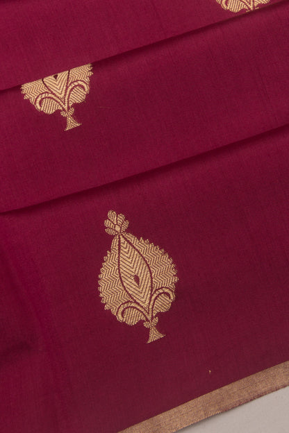 Banarasi Katan Silk Butta Maroon Saree