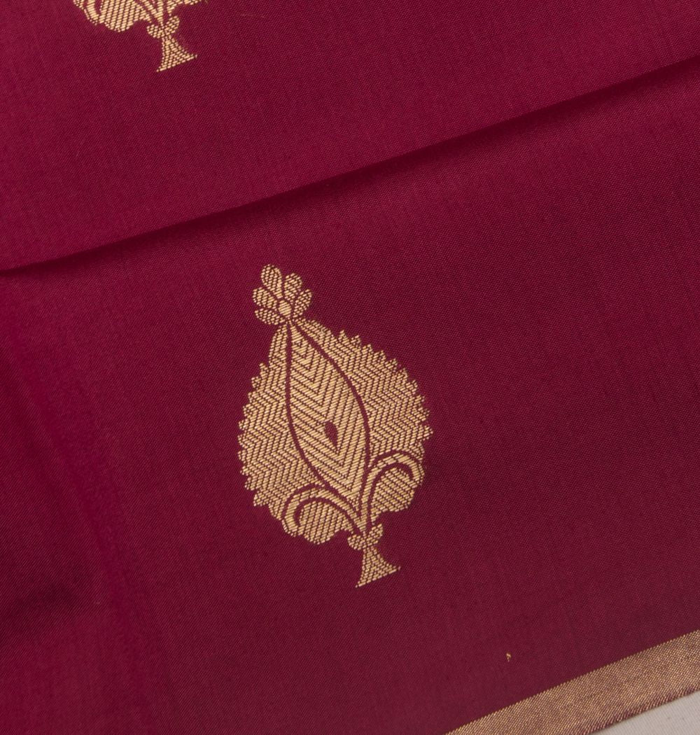 Banarasi Katan Silk Butta Maroon Saree