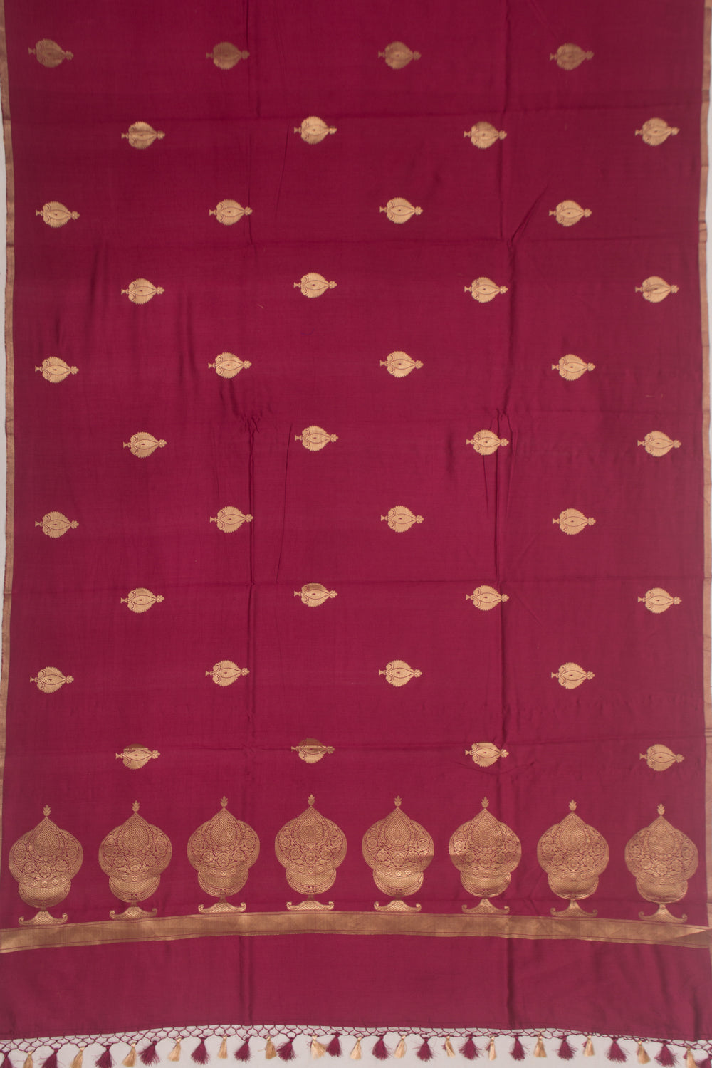 Banarasi Katan Silk Butta Maroon Saree