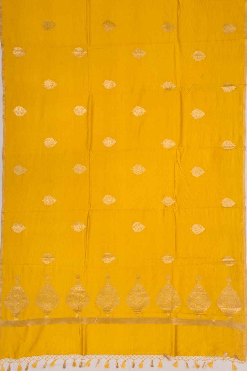 Banarasi Katan Silk Butta Yellow Saree
