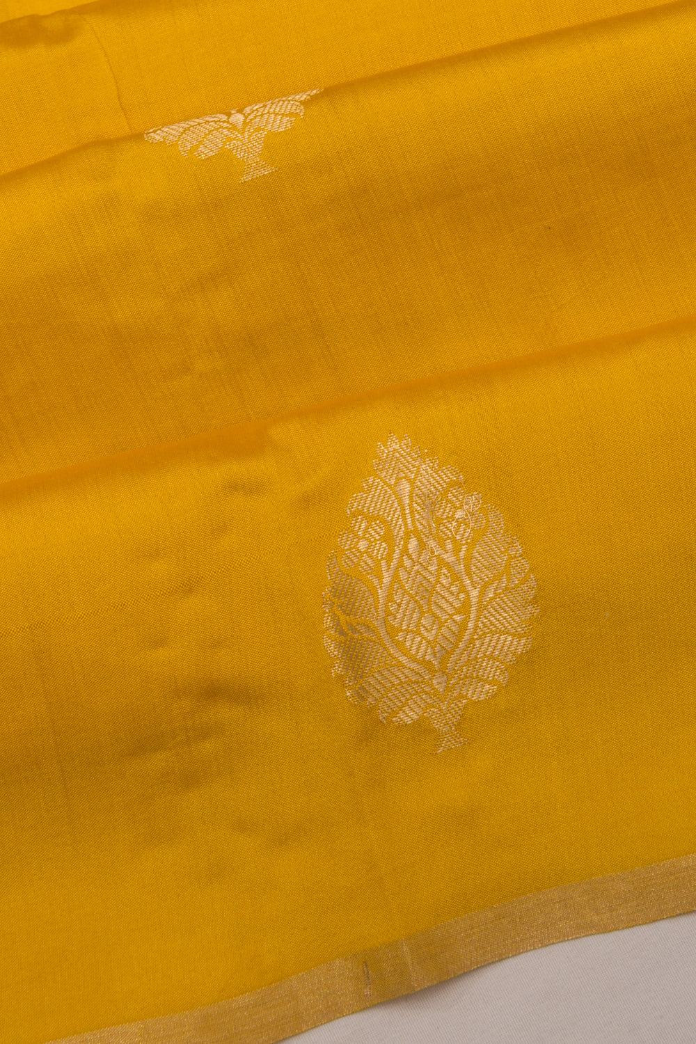 Banarasi Katan Silk Butta Yellow Saree