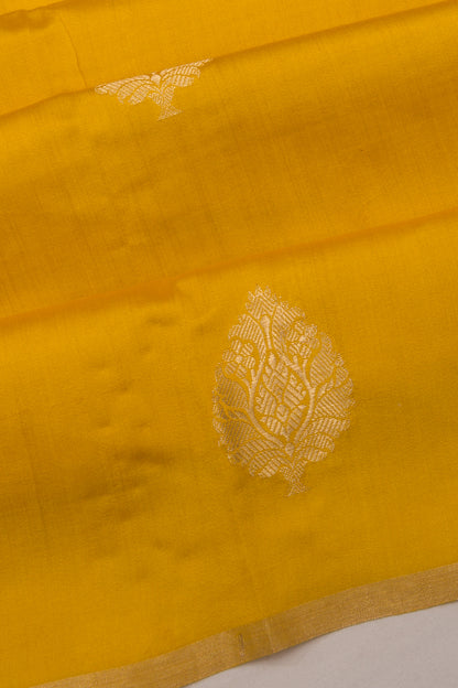 Banarasi Katan Silk Butta Yellow Saree