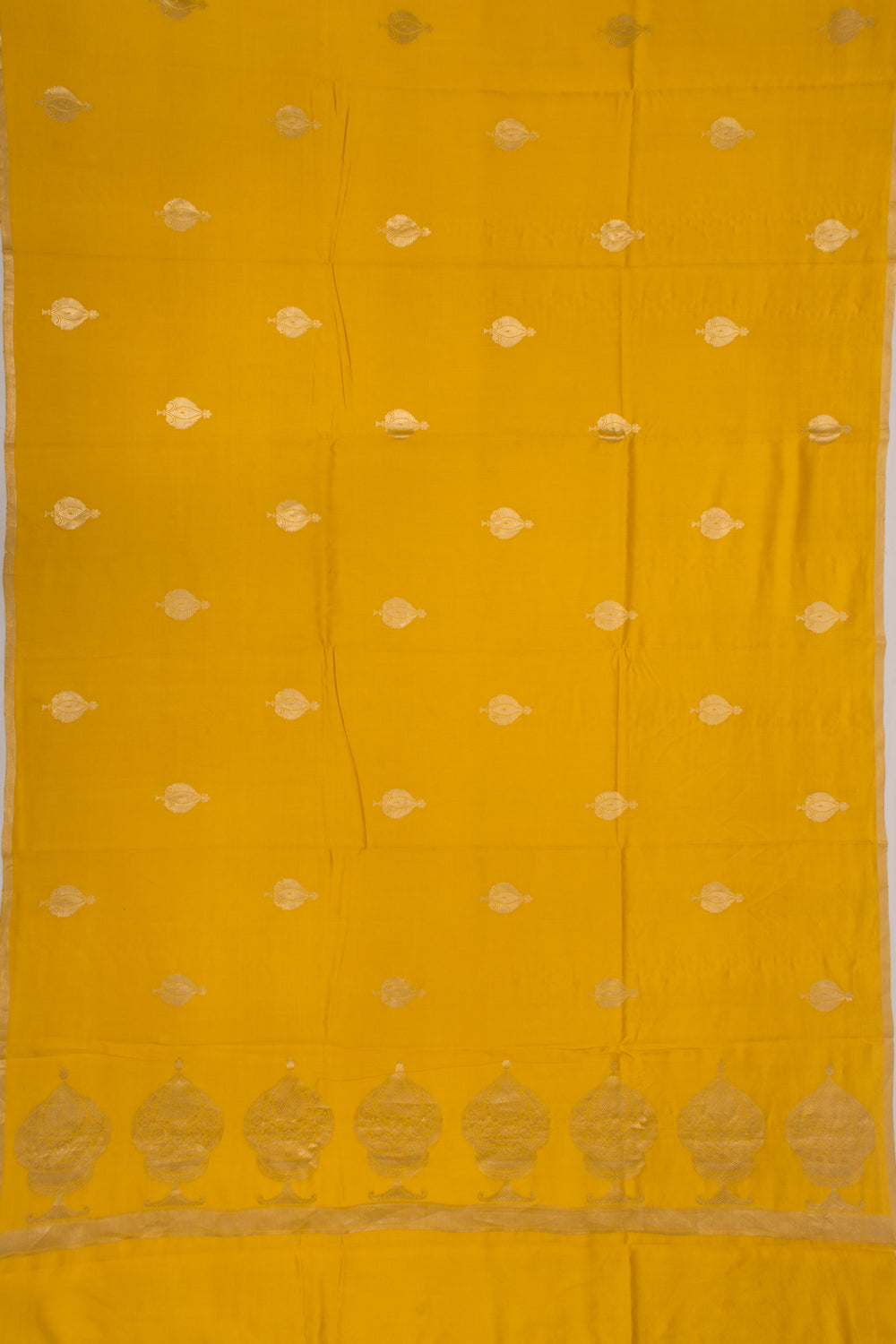 Banarasi Katan Silk Butta Yellow Saree