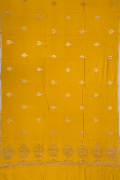 Banarasi Katan Silk Butta Yellow Saree