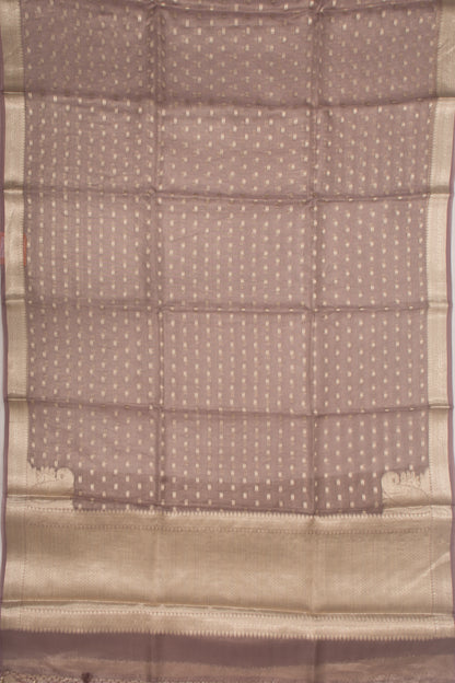 Organza Tissue Butta Grey Saree