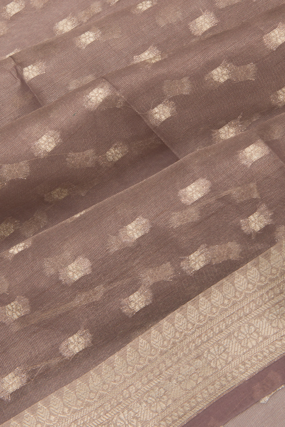 Organza Tissue Butta Grey Saree