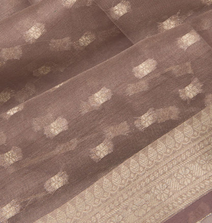 Organza Tissue Butta Grey Saree