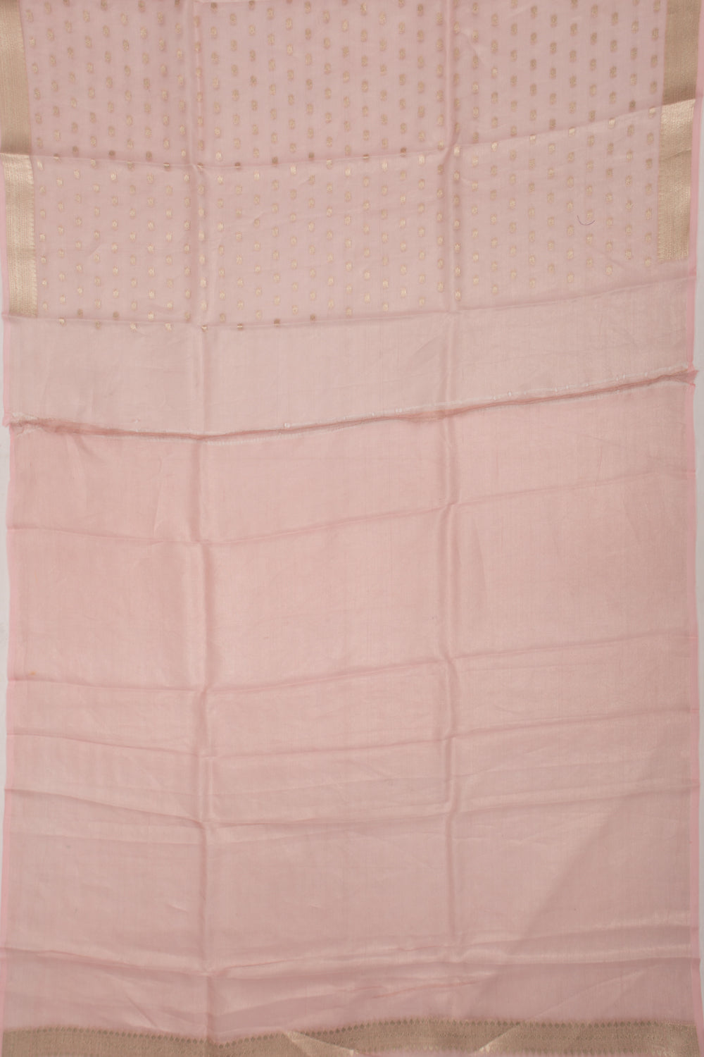 Organza Tissue Butta Baby Pink Saree