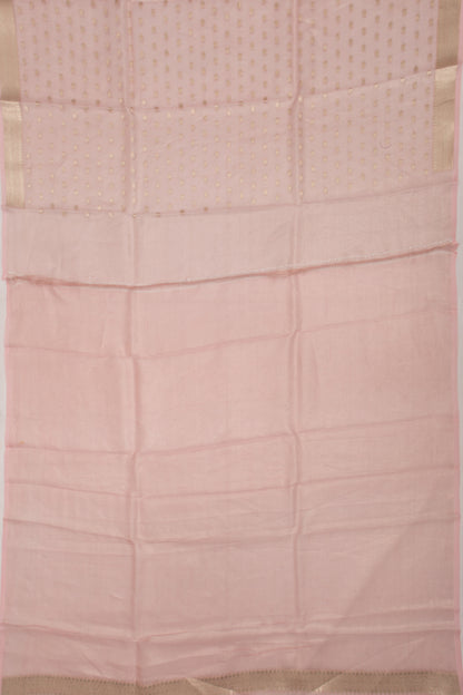 Organza Tissue Butta Baby Pink Saree