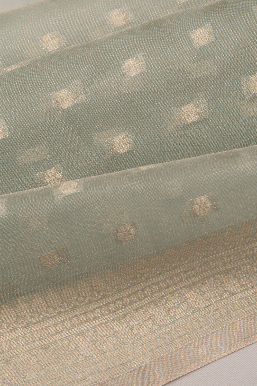 Organza Tissue Butta Pastel Blue Saree