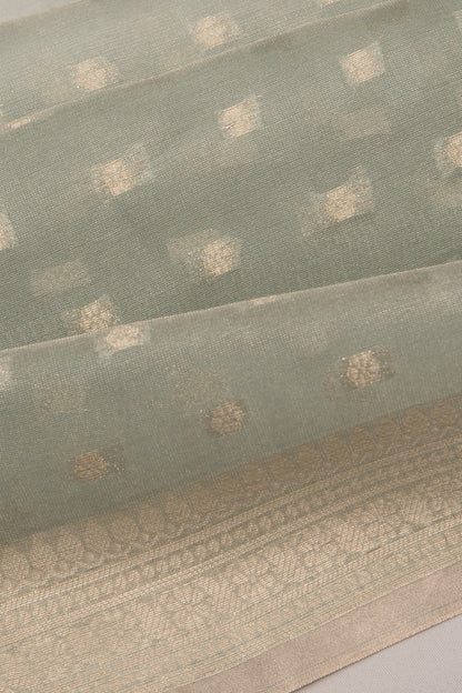 Organza Tissue Butta Pastel Blue Saree