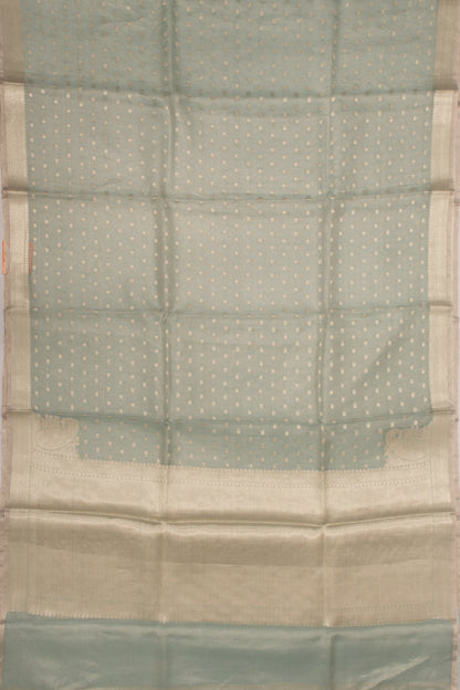 Organza Tissue Butta Pastel Blue Saree