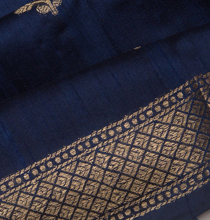 Tussar Butta Dark Blue Saree