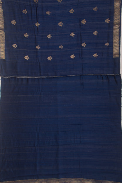 Tussar Butta Dark Blue Saree