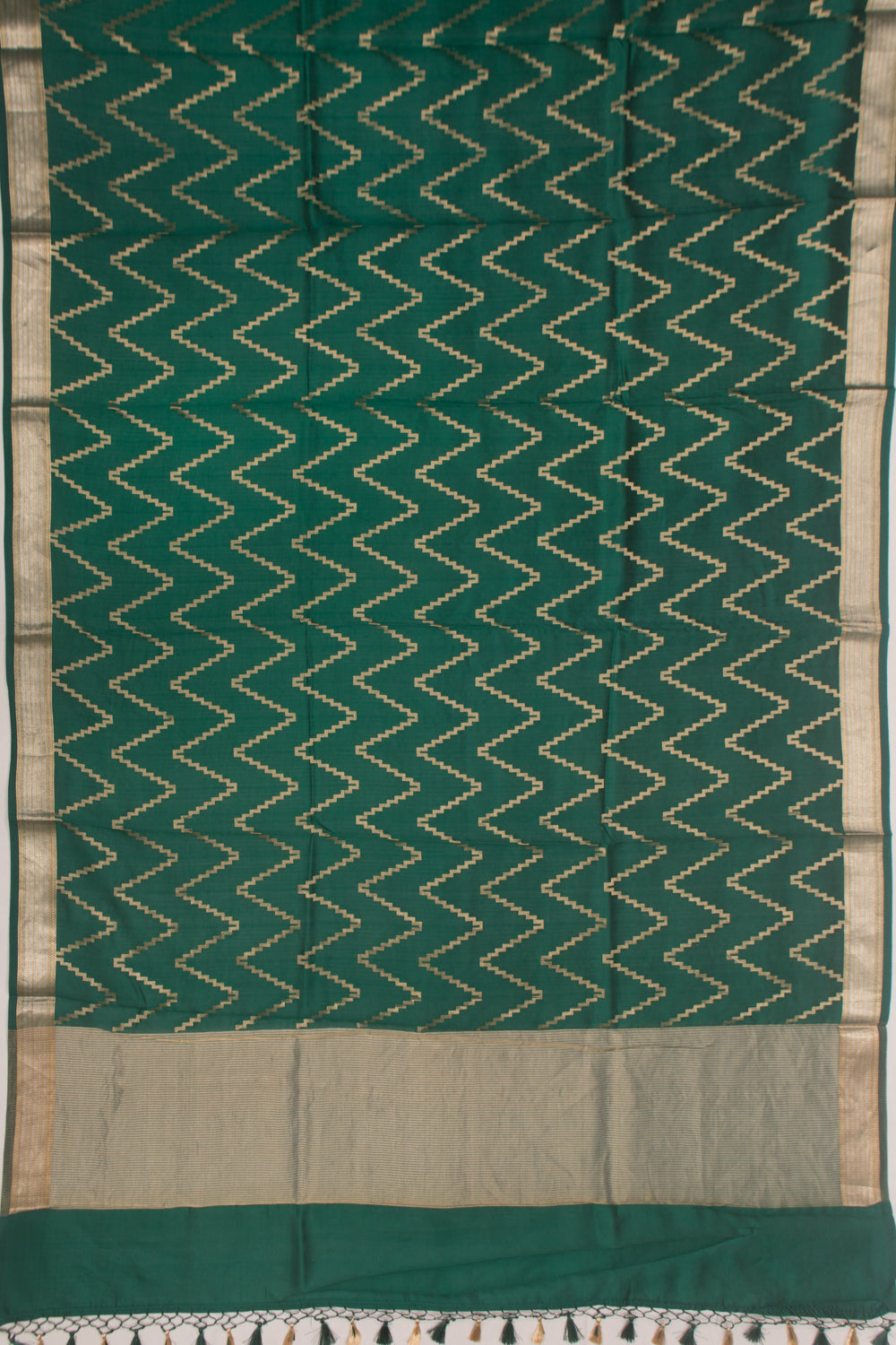 Soft Silk Lines Bottle Green Saree