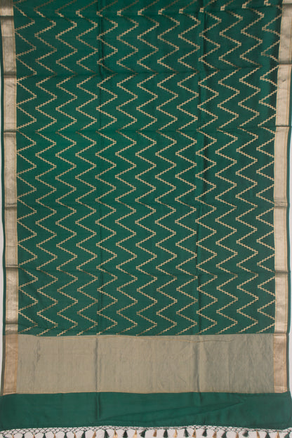 Soft Silk Lines Bottle Green Saree
