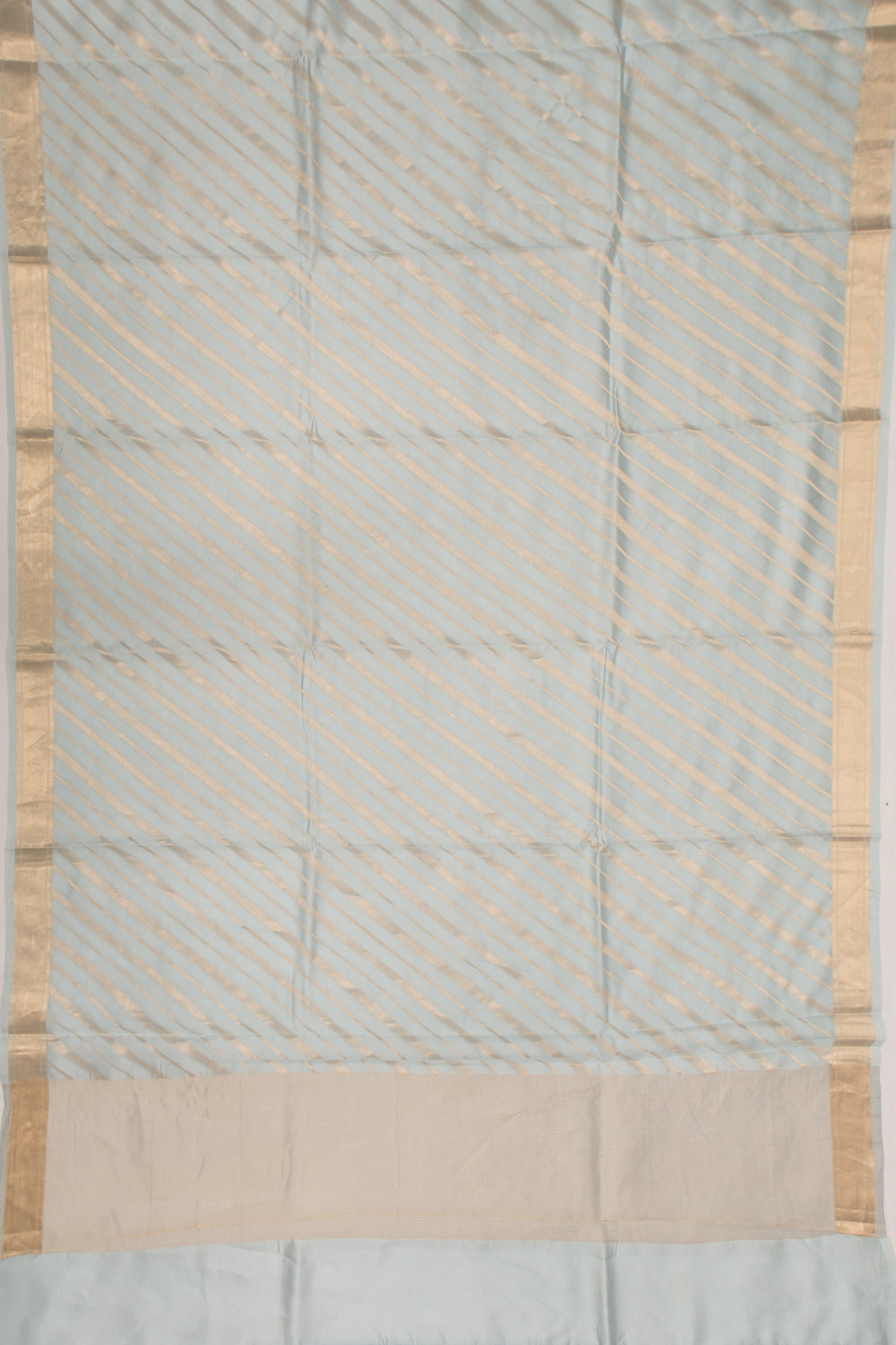 Poona Silk Diagonal Lines Grey Saree