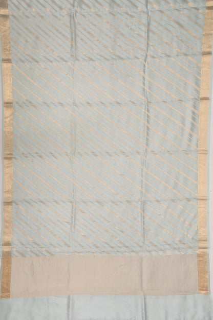 Poona Silk Diagonal Lines Grey Saree