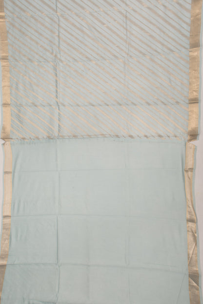 Poona Silk Diagonal Lines Grey Saree