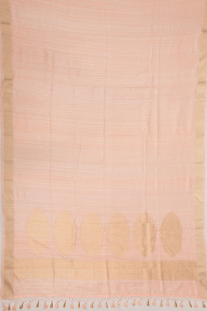 Tussar Plain Peach Saree