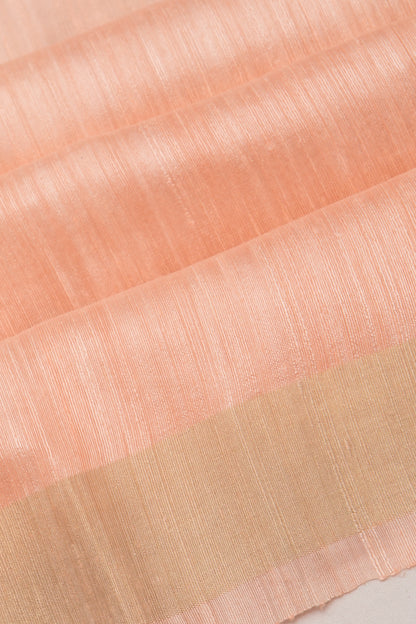 Tussar Plain Peach Saree