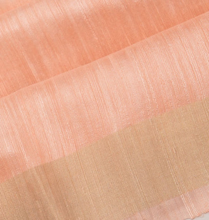 Tussar Plain Peach Saree
