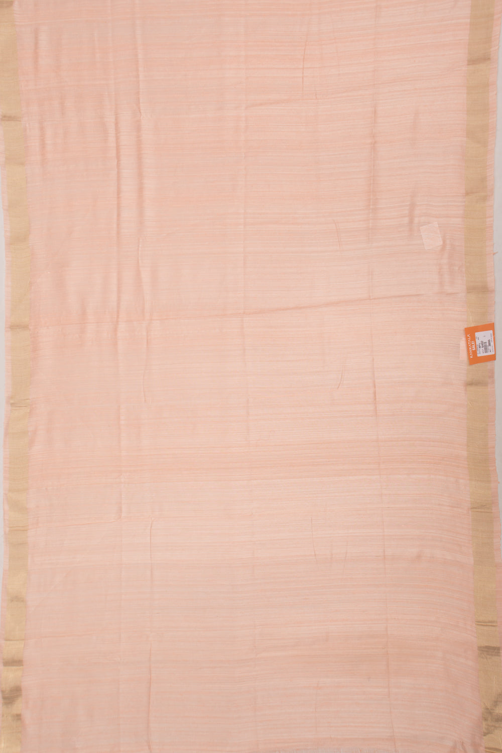 Tussar Plain Peach Saree