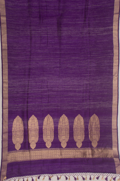 Banarasi Tussar Plain Purple Saree